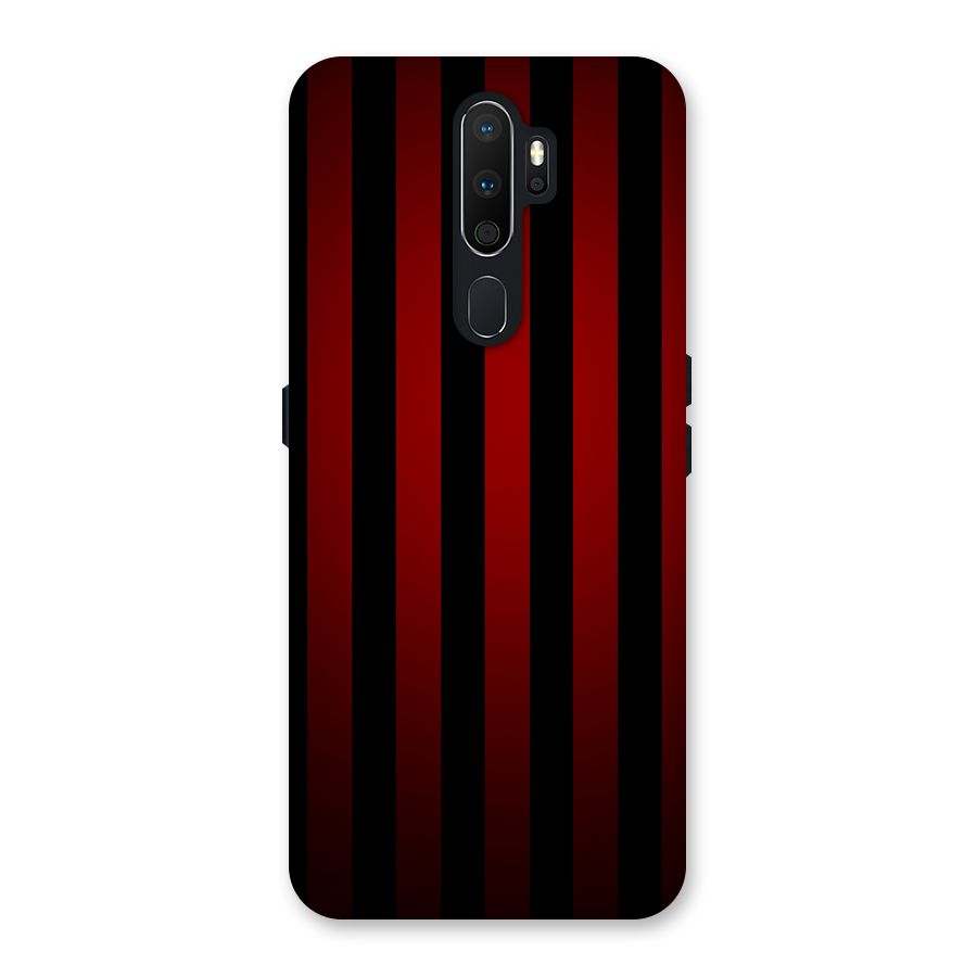 Red Black Stripes Back Case for Oppo A5 (2020)