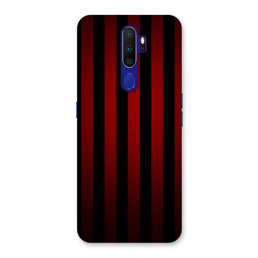 Red Black Stripes Back Case for Oppo A9 (2020)