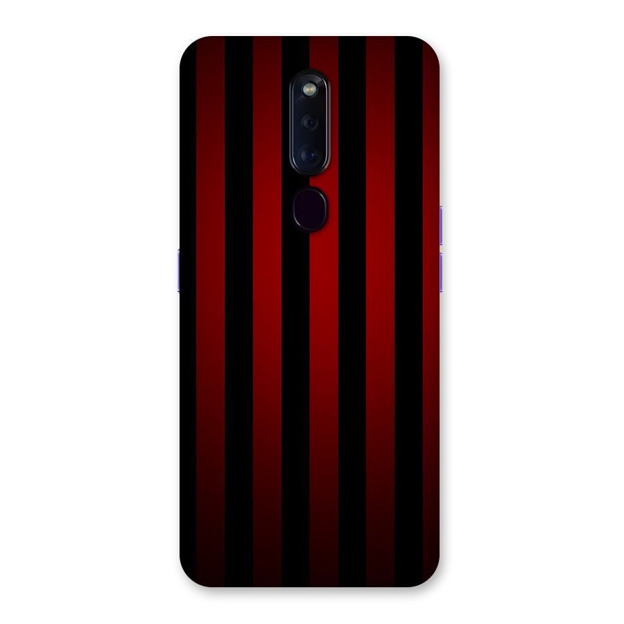 Red Black Stripes Back Case for Oppo F11 Pro