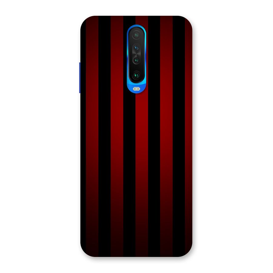 Red Black Stripes Back Case for Poco X2