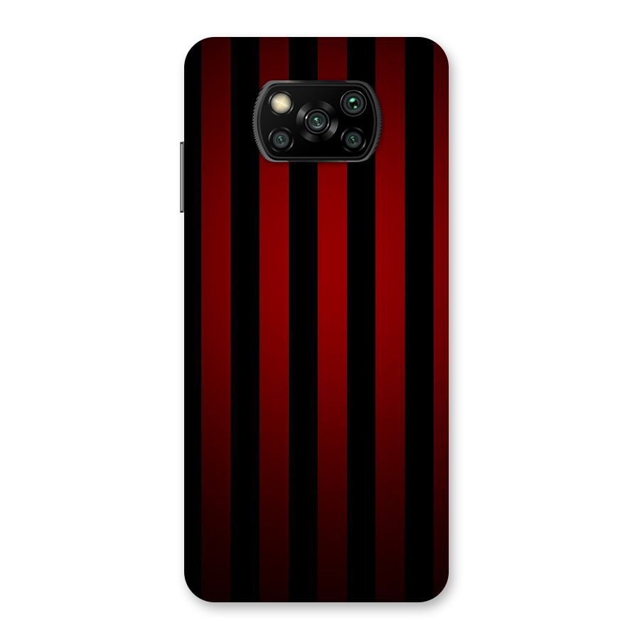 Red Black Stripes Back Case for Poco X3