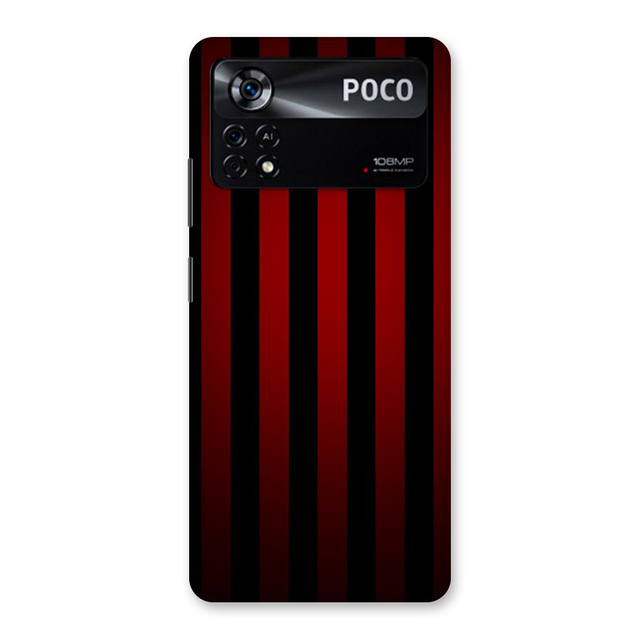 Red Black Stripes Back Case for Poco X4 Pro 5G
