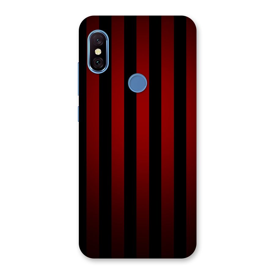 Red Black Stripes Back Case for Redmi Note 6 Pro