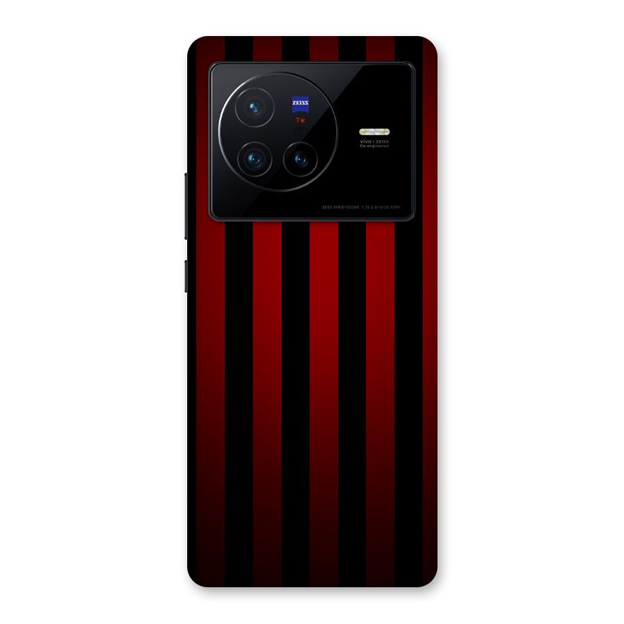 Red Black Stripes Back Case for Vivo X80