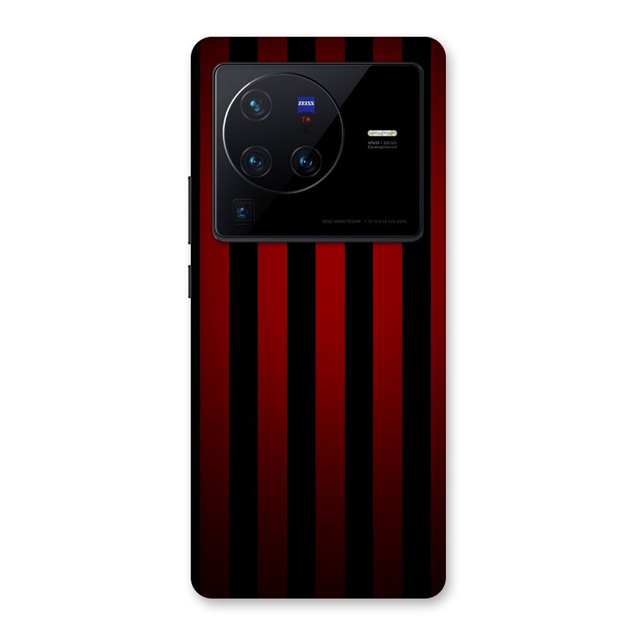 Red Black Stripes Back Case for Vivo X80 Pro