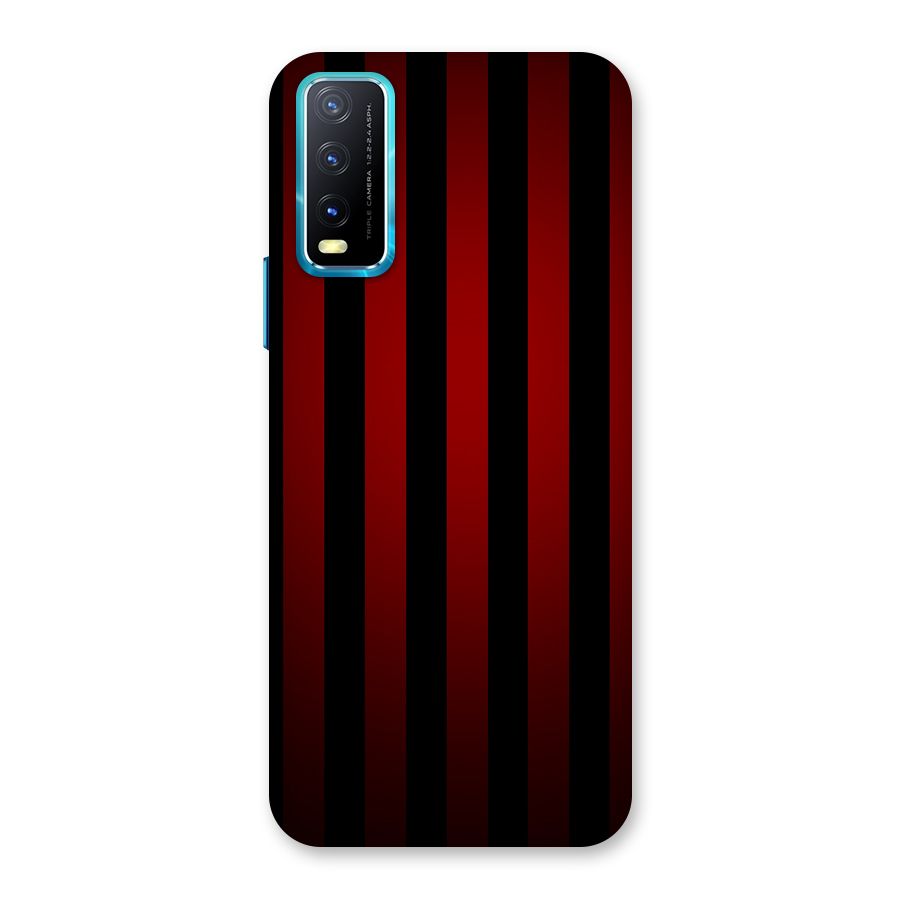 Red Black Stripes Back Case for Vivo Y20G