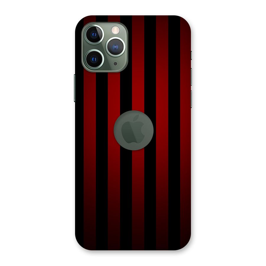 Red Black Stripes Back Case for iPhone 11 Pro Logo  Cut