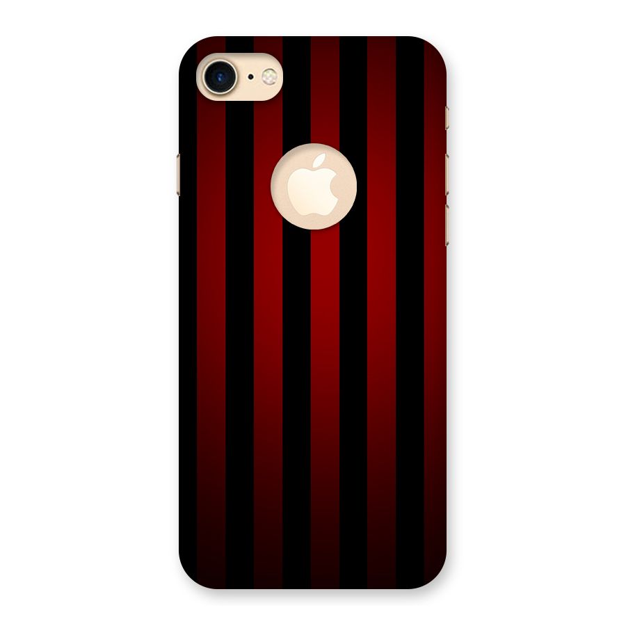 Red Black Stripes Back Case for iPhone 7 Logo Cut