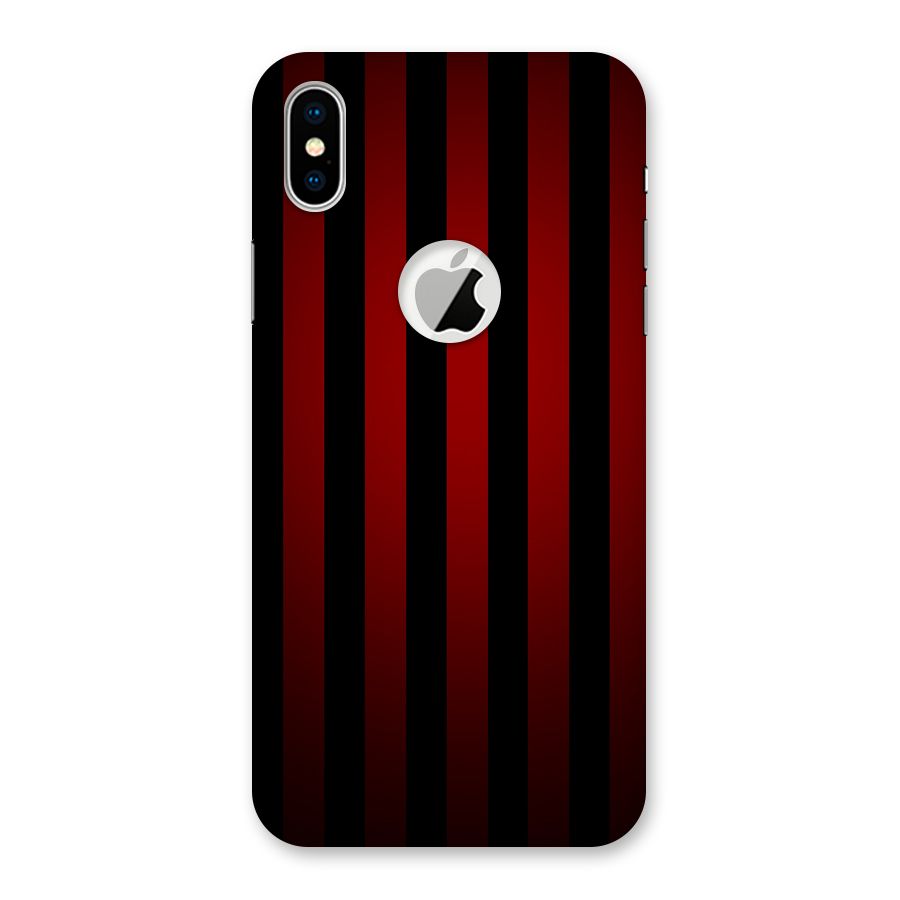 Red Black Stripes Back Case for iPhone X Logo Cut
