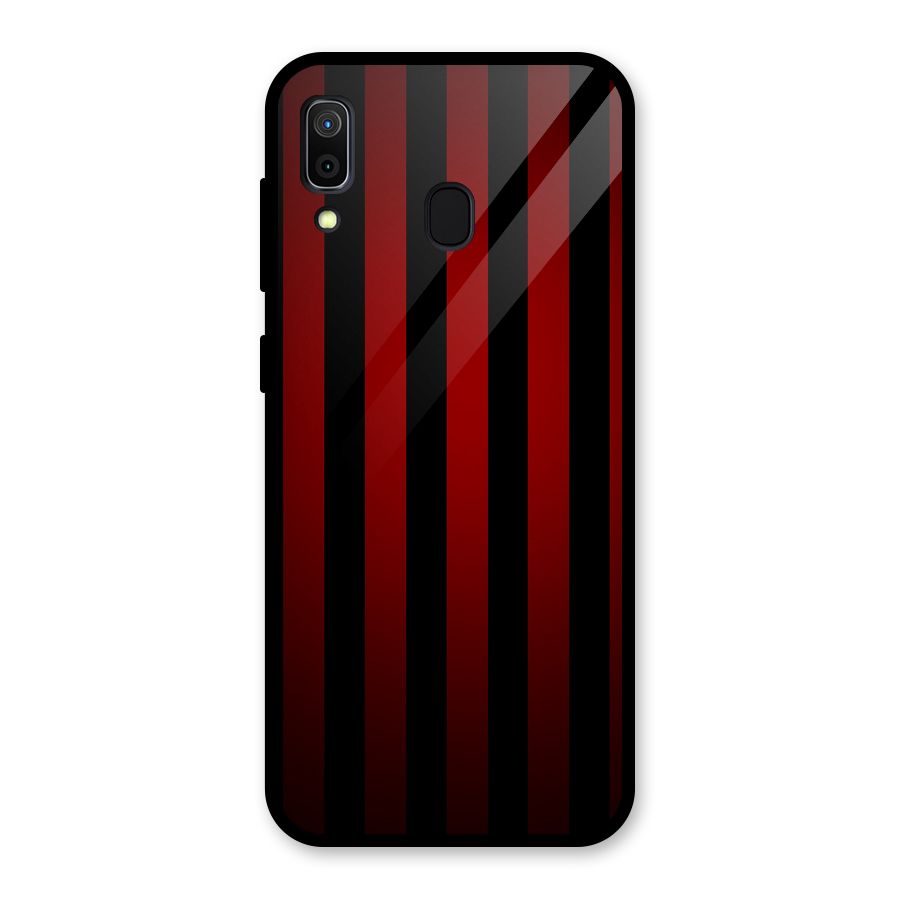 Red Black Stripes Glass Back Case for Galaxy A30