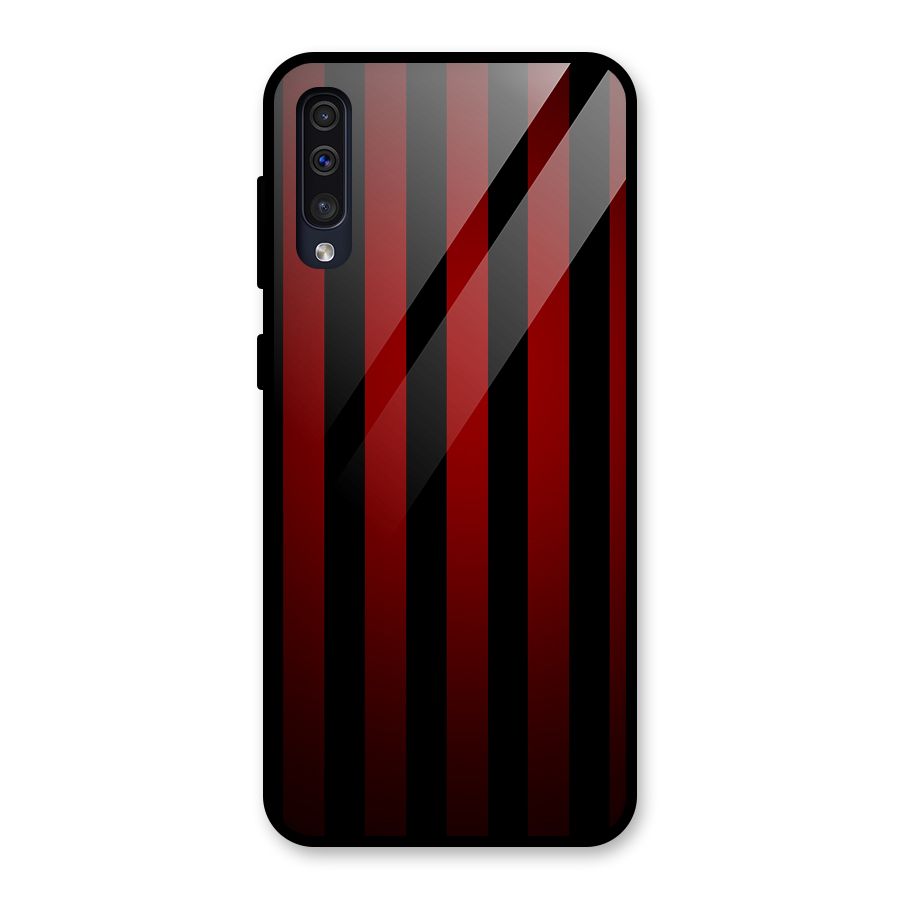 Red Black Stripes Glass Back Case for Galaxy A30s