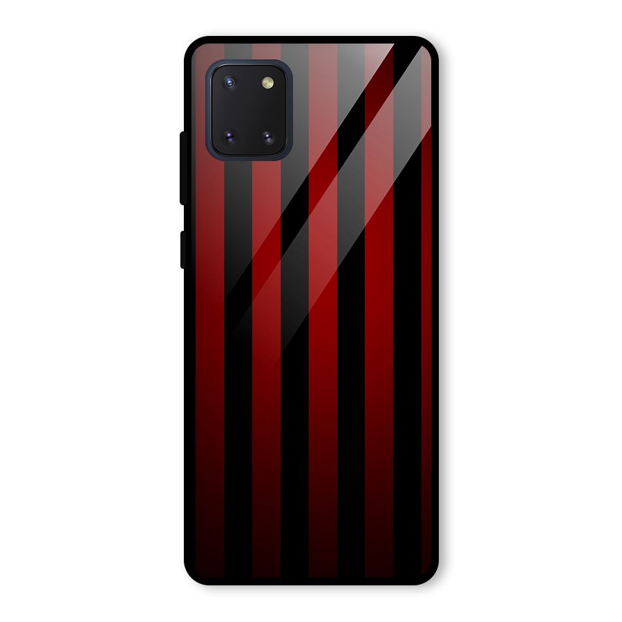 Red Black Stripes Glass Back Case for Galaxy Note 10 Lite
