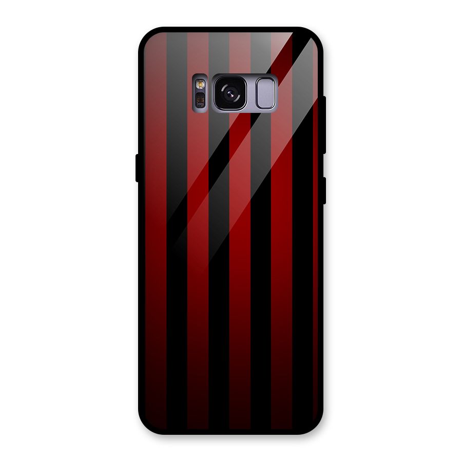 Red Black Stripes Glass Back Case for Galaxy S8