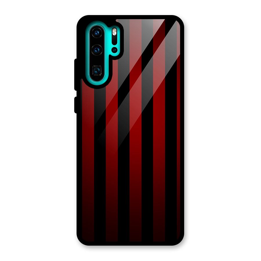 Red Black Stripes Glass Back Case for Huawei P30 Pro