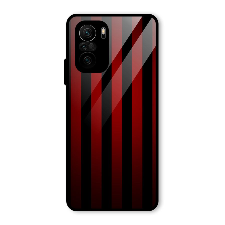 Red Black Stripes Glass Back Case for Mi 11X Pro
