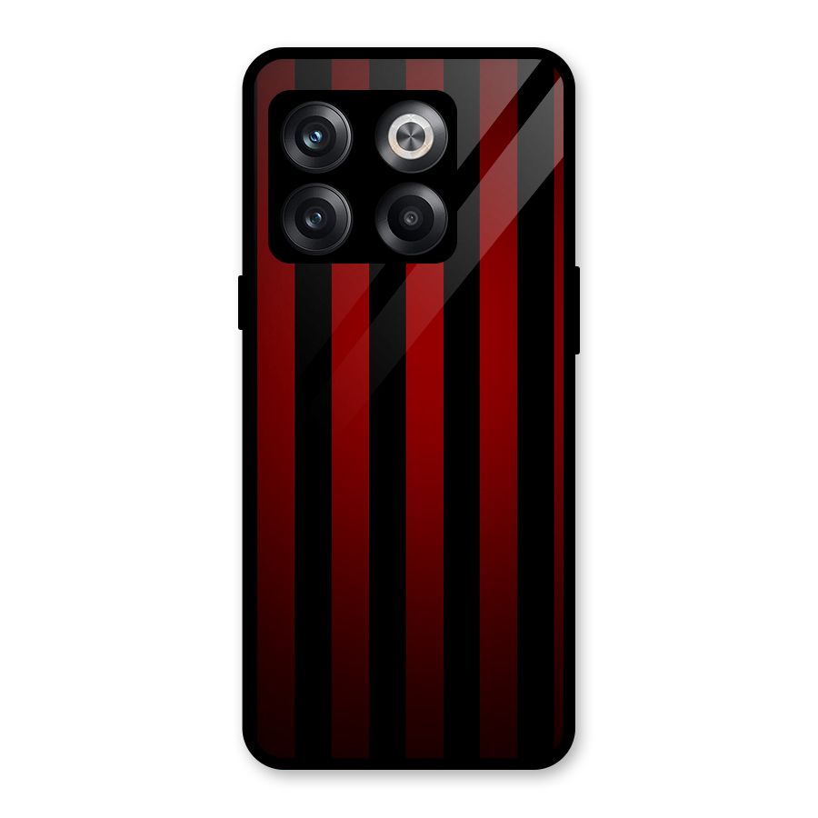 Red Black Stripes Glass Back Case for OnePlus 10T
