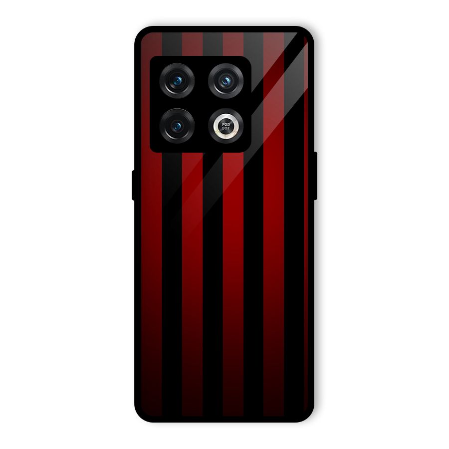 Red Black Stripes Glass Back Case for OnePlus 10 Pro 5G