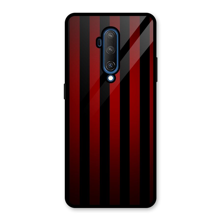 Red Black Stripes Glass Back Case for OnePlus 7T Pro