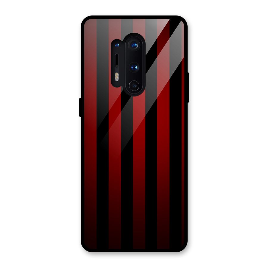 Red Black Stripes Glass Back Case for OnePlus 8 Pro
