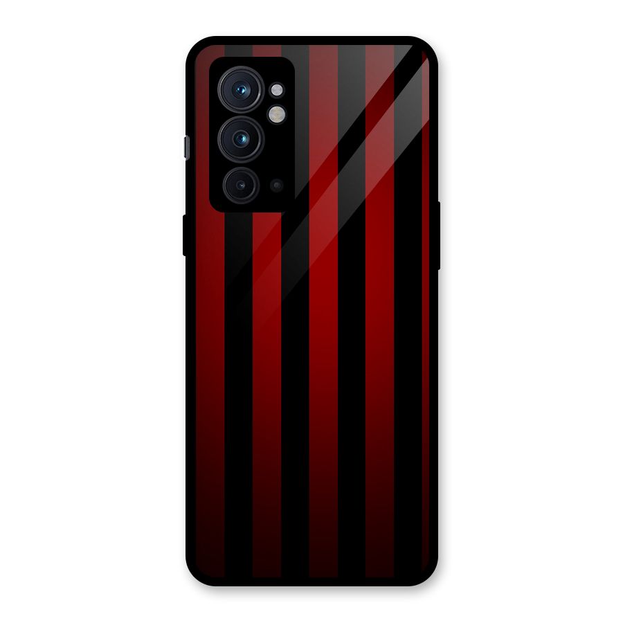 Red Black Stripes Glass Back Case for OnePlus 9RT 5G