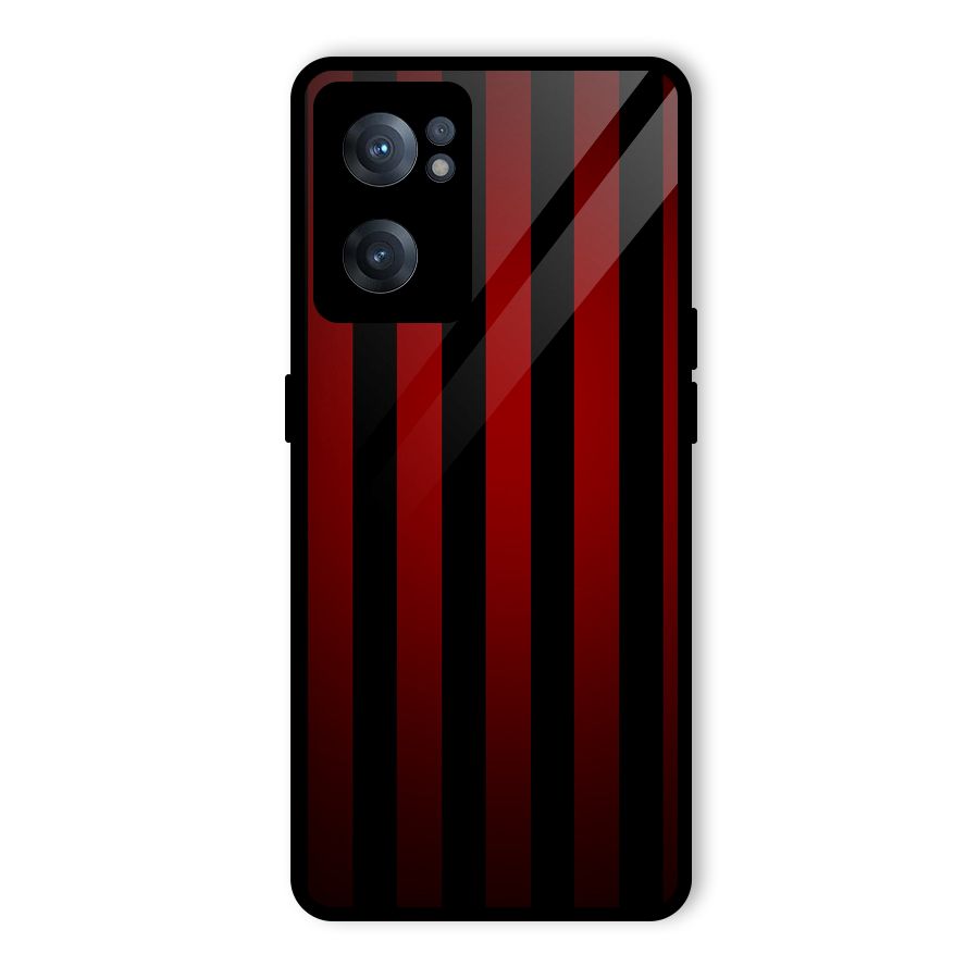 Red Black Stripes Glass Back Case for OnePlus Nord CE 2 5G