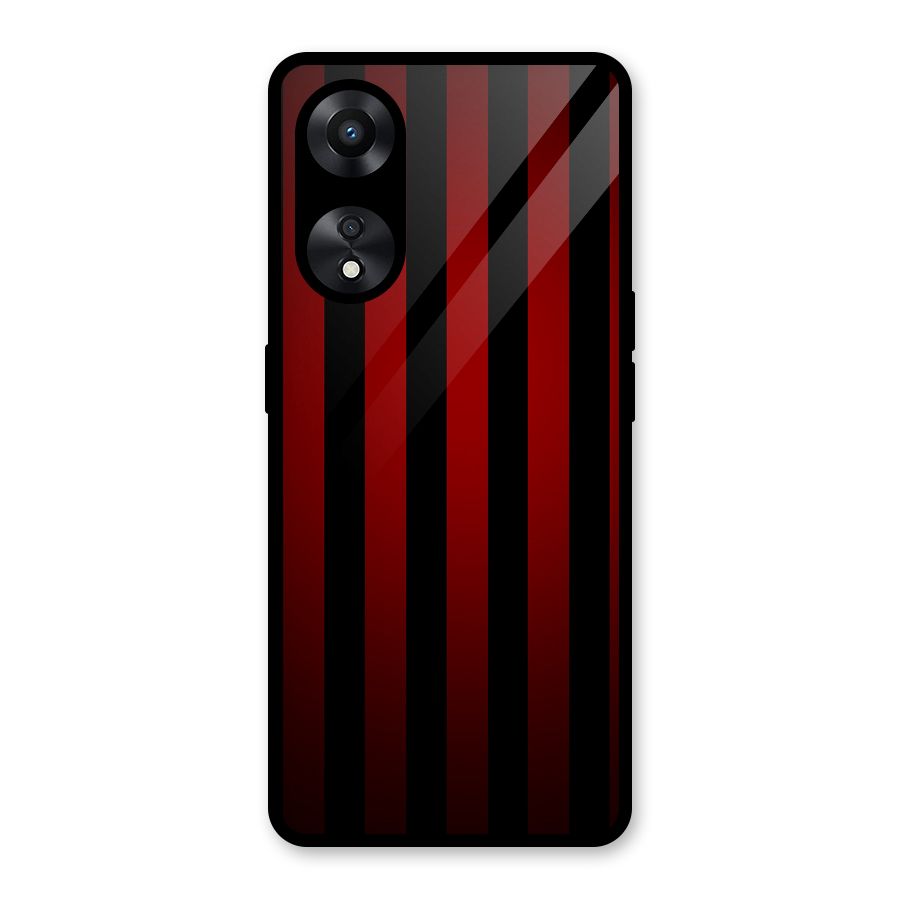 Red Black Stripes Glass Back Case for Oppo A78
