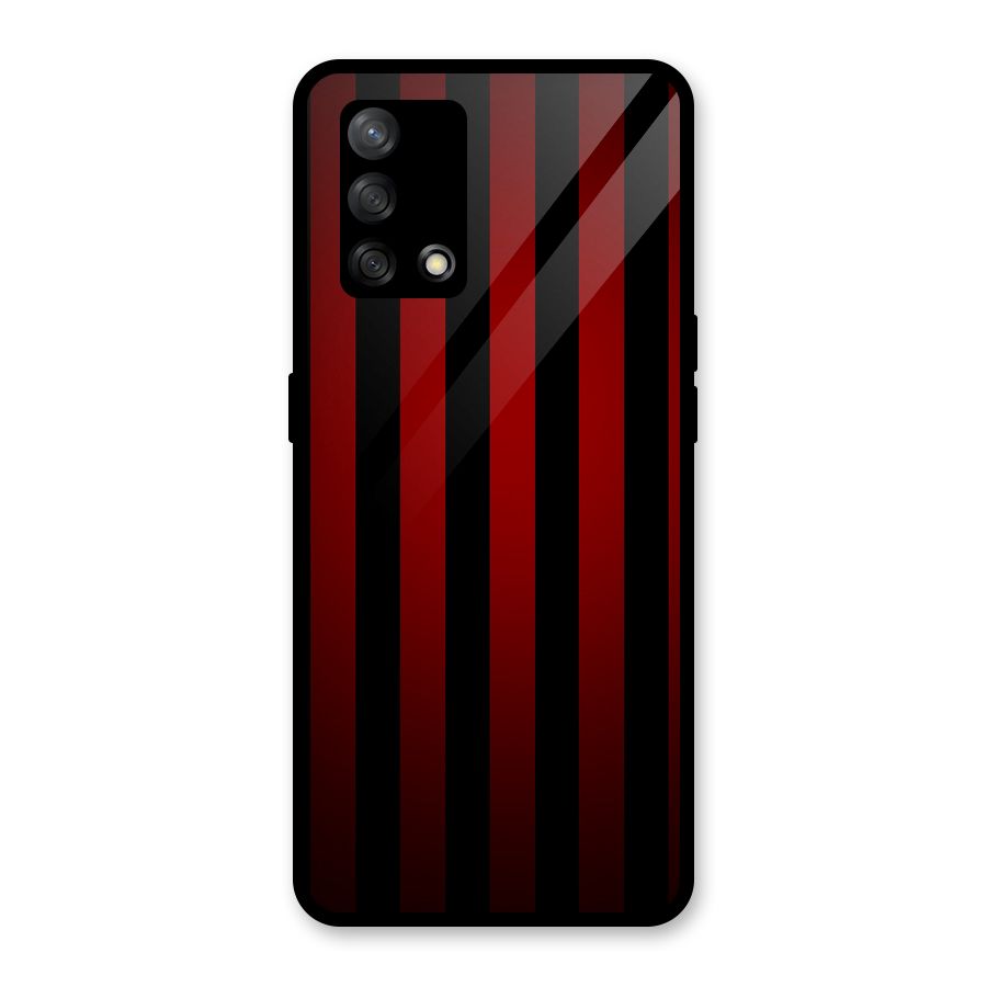 Red Black Stripes Glass Back Case for Oppo F19