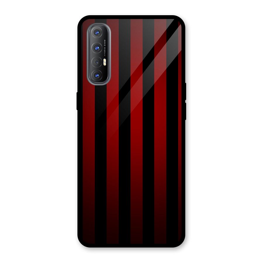 Red Black Stripes Glass Back Case for Oppo Reno3 Pro