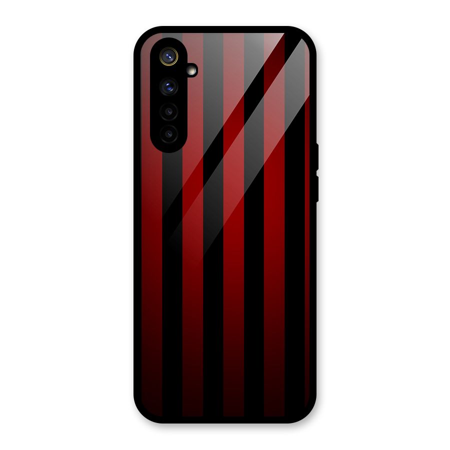 Red Black Stripes Glass Back Case for Realme 6i