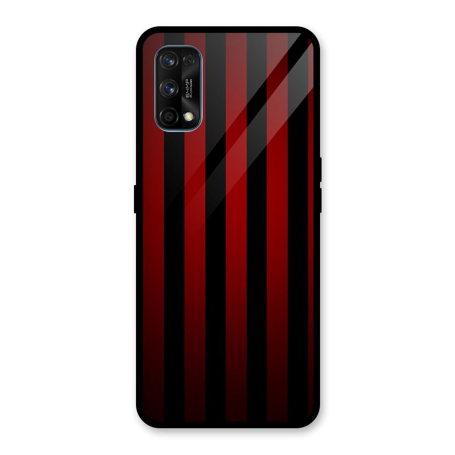 Red Black Stripes Glass Back Case for Realme 7 Pro