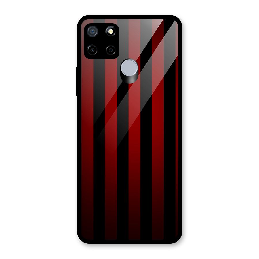 Red Black Stripes Glass Back Case for Realme C12
