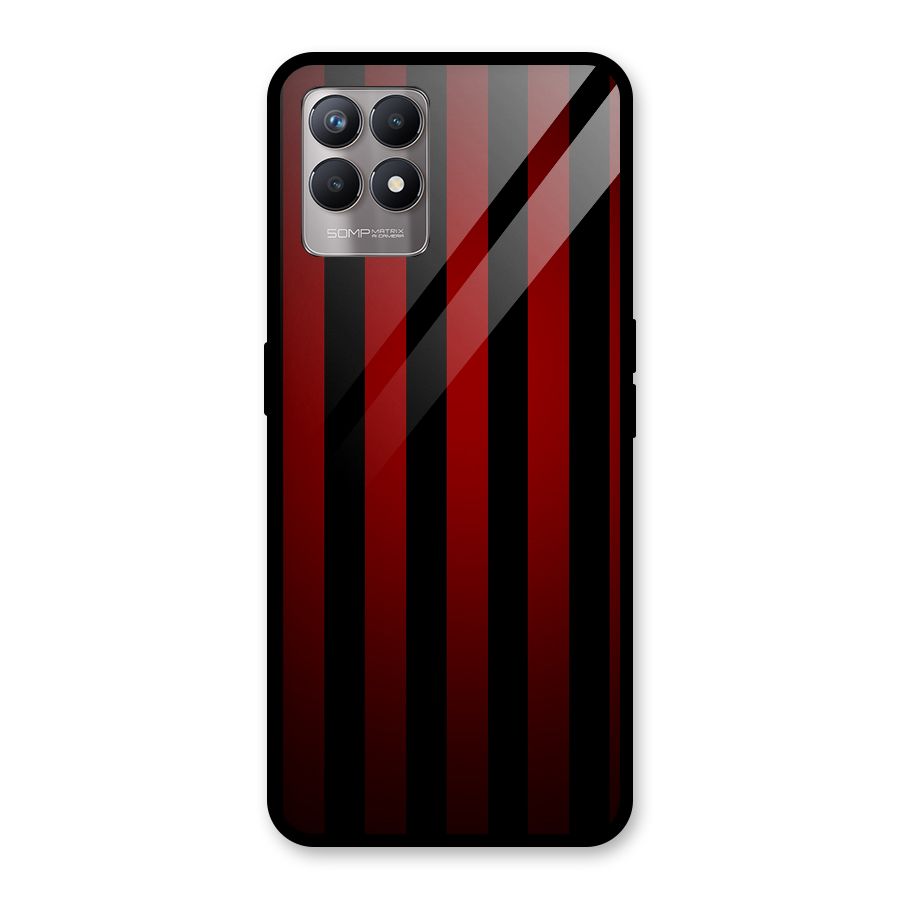 Red Black Stripes Glass Back Case for Realme Narzo 50