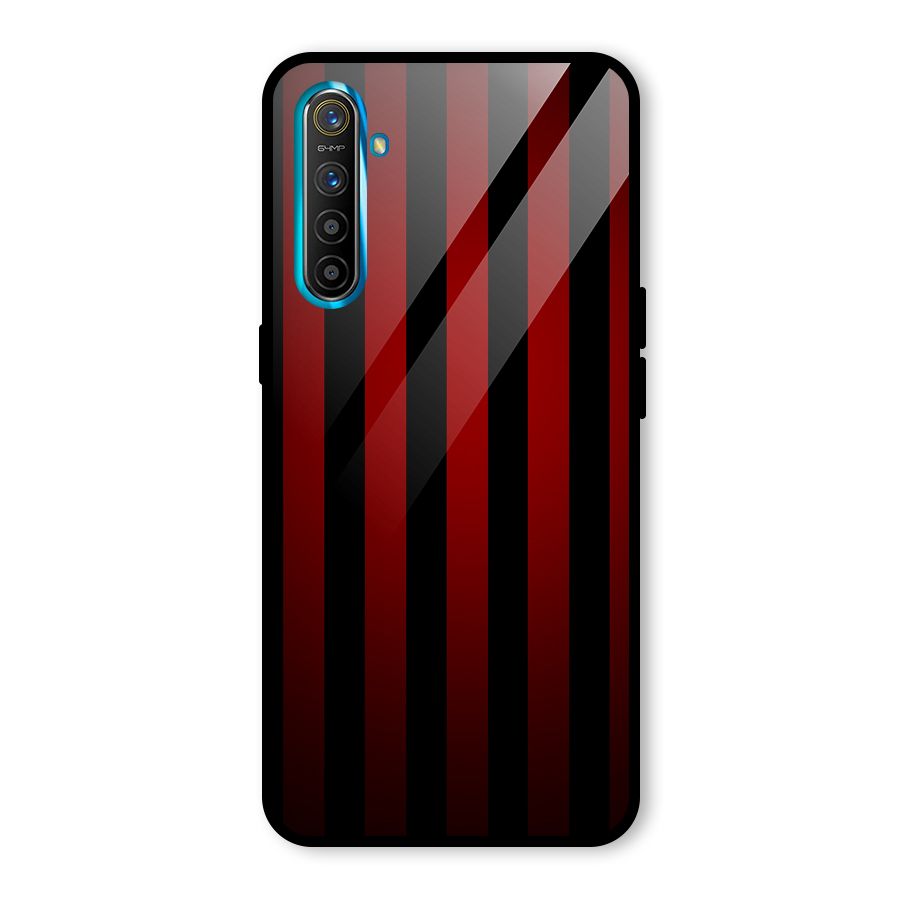 Red Black Stripes Glass Back Case for Realme X2