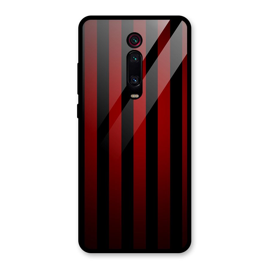 Red Black Stripes Glass Back Case for Redmi K20
