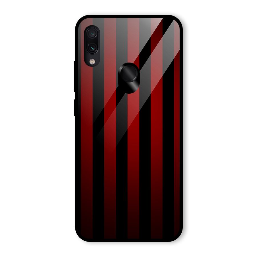 Red Black Stripes Glass Back Case for Redmi Note 7S