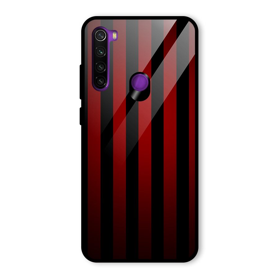 Red Black Stripes Glass Back Case for Redmi Note 8