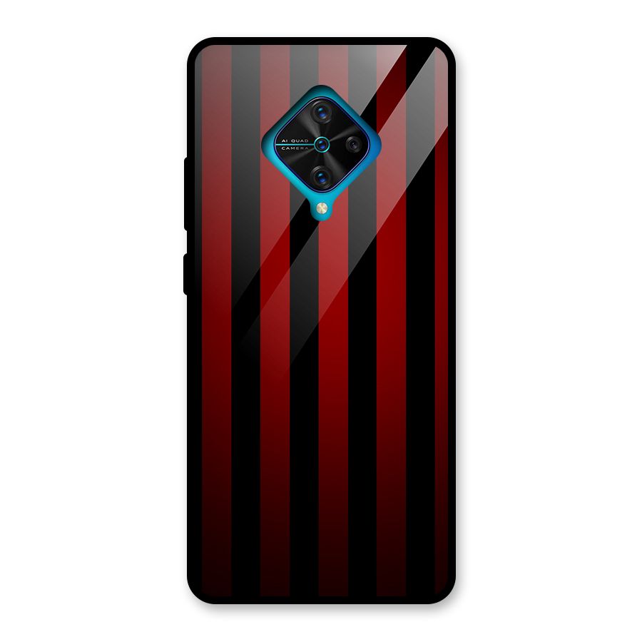 Red Black Stripes Glass Back Case for Vivo S1 Pro