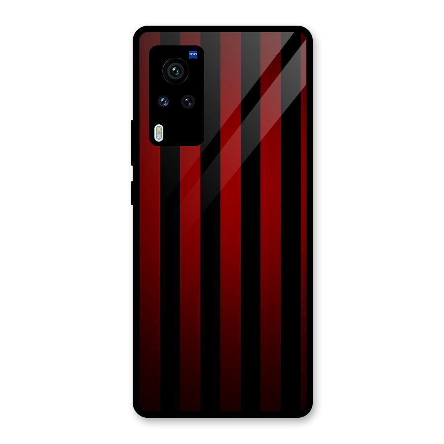 Red Black Stripes Glass Back Case for Vivo X60 Pro