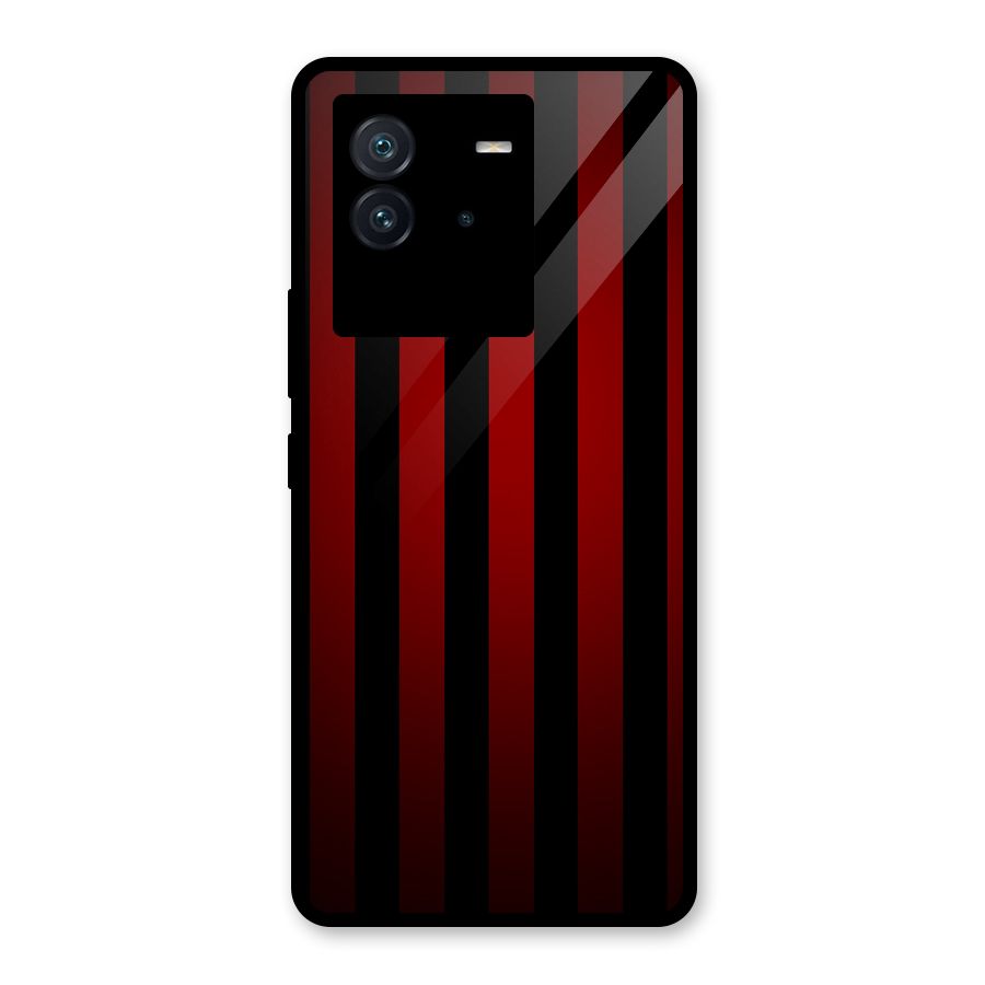 Red Black Stripes Glass Back Case for Vivo iQOO Neo 6 5G