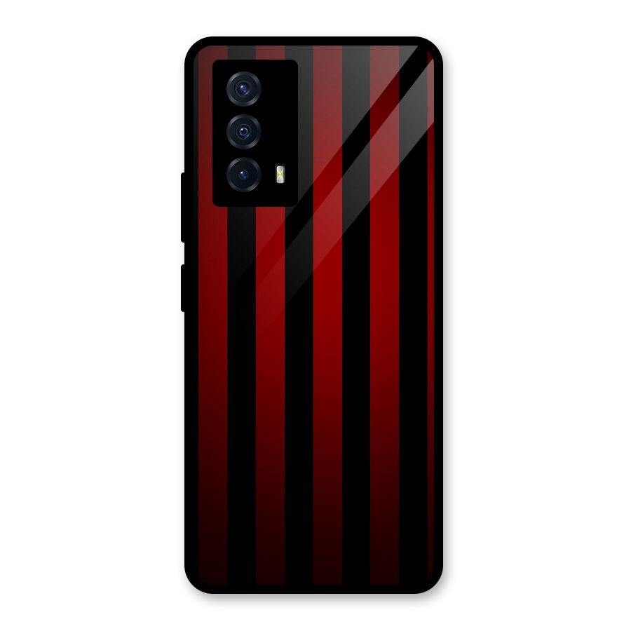 Red Black Stripes Glass Back Case for Vivo iQOO Z5