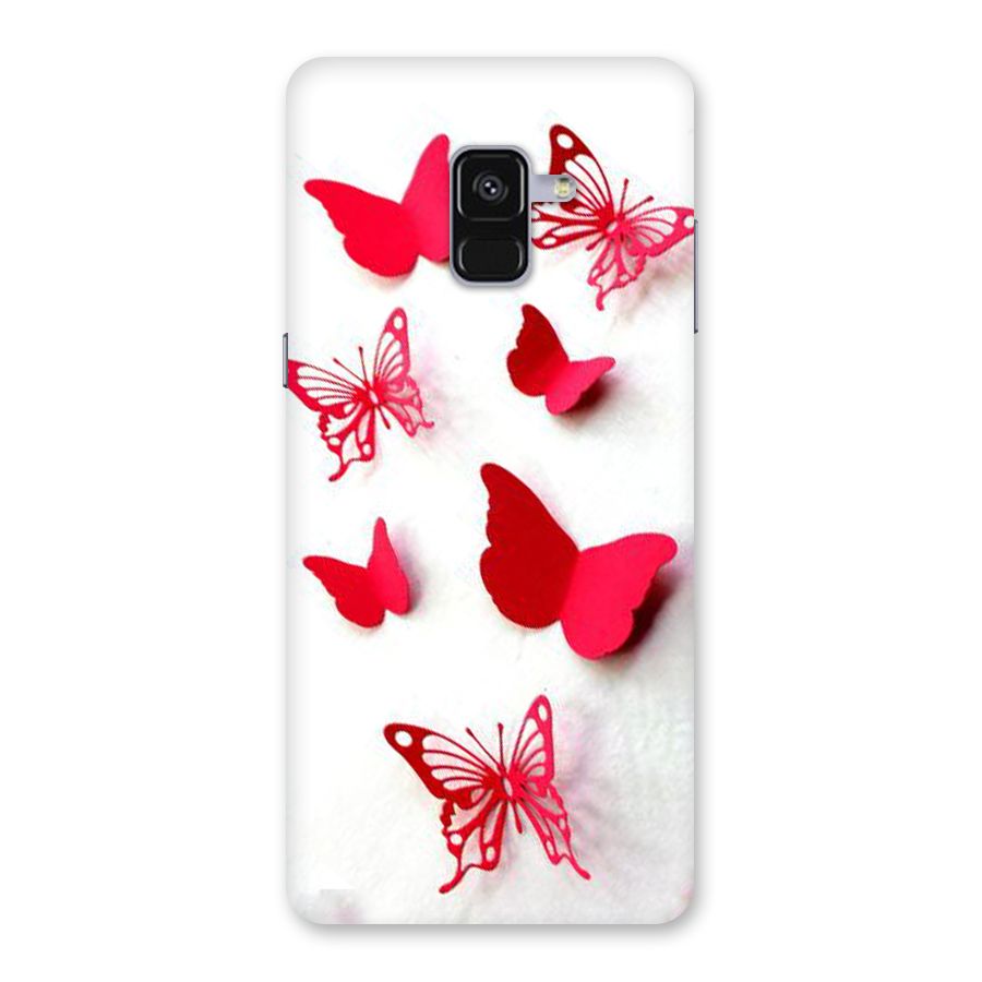 Red Butterflies Back Case for Galaxy A8 Plus