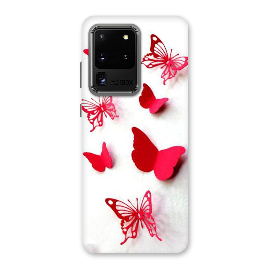 Red Butterflies Back Case for Galaxy S20 Ultra
