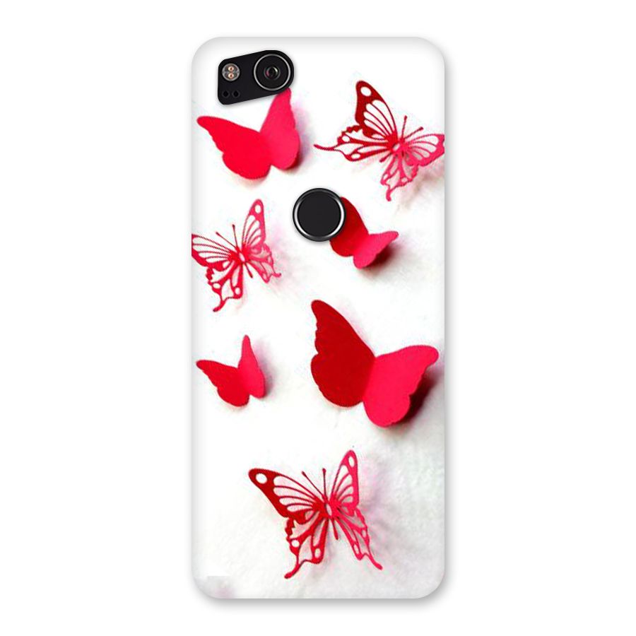 Red Butterflies Back Case for Google Pixel 2