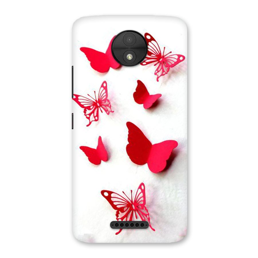 Red Butterflies Back Case for Moto C