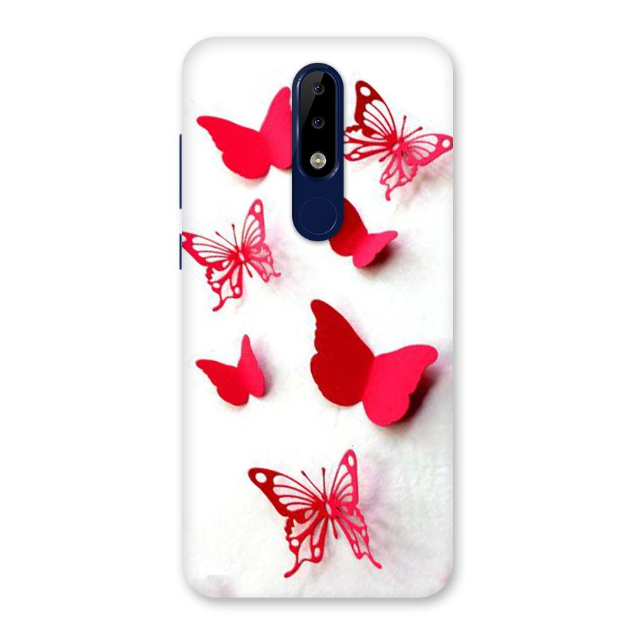Red Butterflies Back Case for Nokia 5.1 Plus