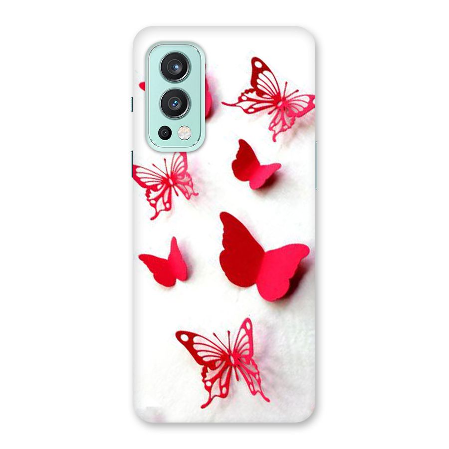 Red Butterflies Back Case for OnePlus Nord 2 5G