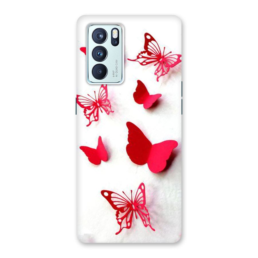 Red Butterflies Back Case for Oppo Reno6 Pro 5G