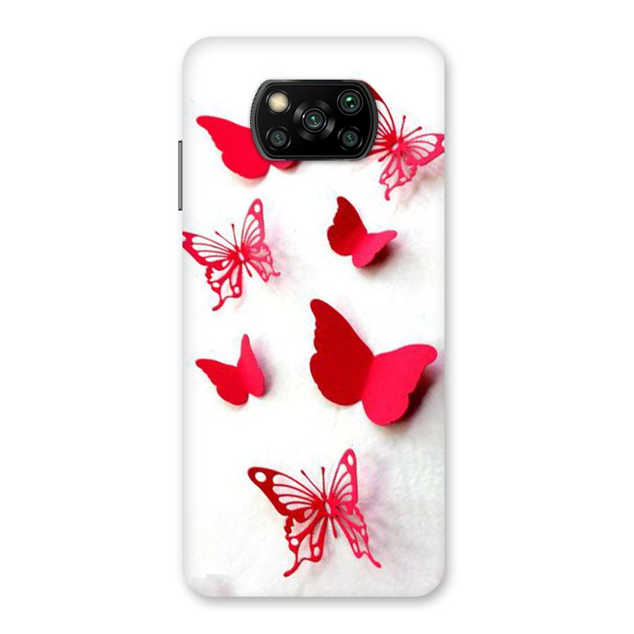 Red Butterflies Back Case for Poco X3