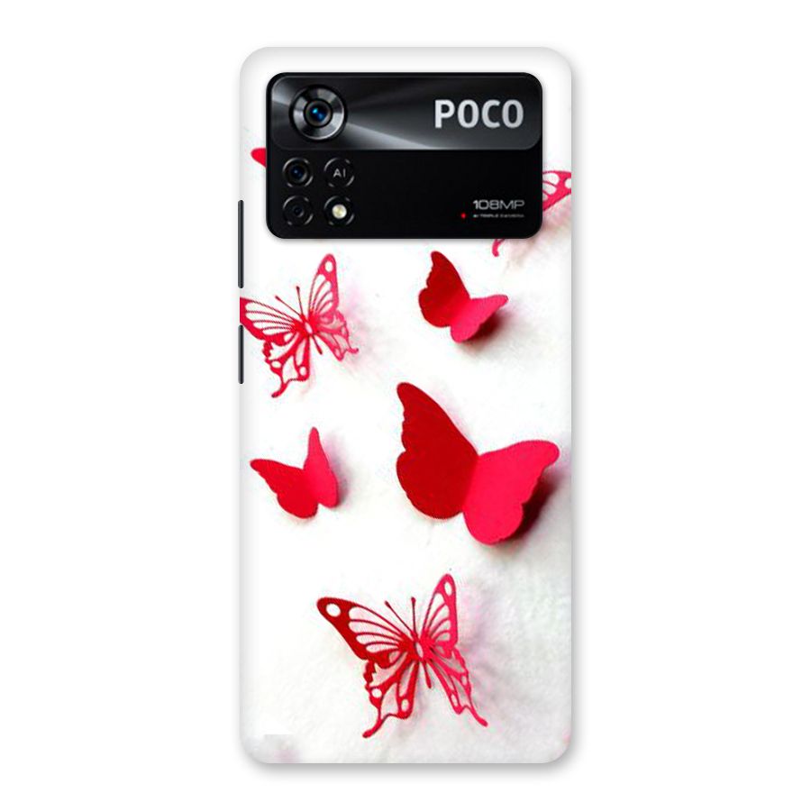 Red Butterflies Back Case for Poco X4 Pro 5G