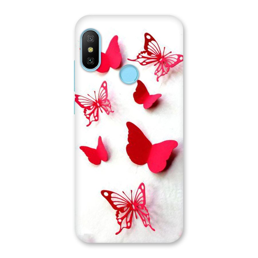 Red Butterflies Back Case for Redmi 6 Pro